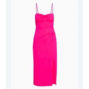 Wilfred Pink Bodycon Midi Dress with Sweetheart Neckline